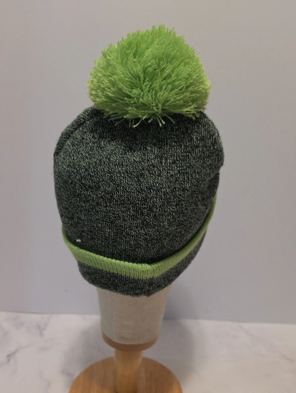 Star Wars Grey & Lime Pom Pom Beanie with Baby Yoda Patch